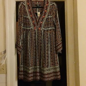 Maeve Anthropologie long sleeve floral pattern dress